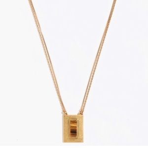Madewell Gold & Tiger’s Eye Square Pendant Necklace